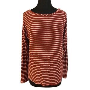 𝅺bp Striped Open Back Long Sleeve Top Size M